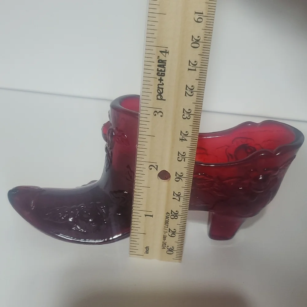 Vtg Ruby Red Fenton Glass Slipper - Picture 8 of 8
